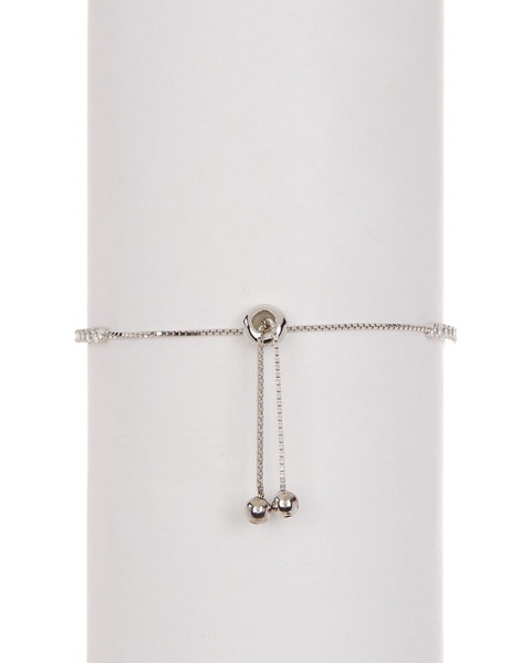 ADORNIA Silver Crystal Lariat Bracelet