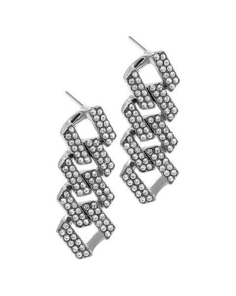 ADORNIA Rhodium Plated Dangle Earrings