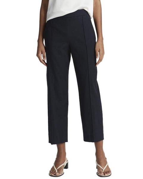 mid rise tapered pull-on linen-blend pant