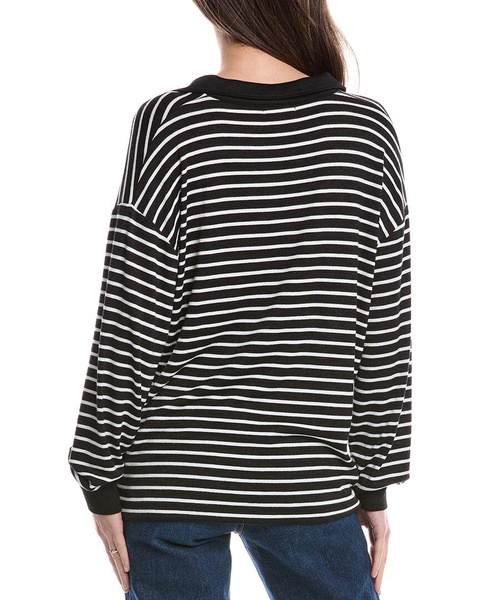 the knit stripe polo pullover