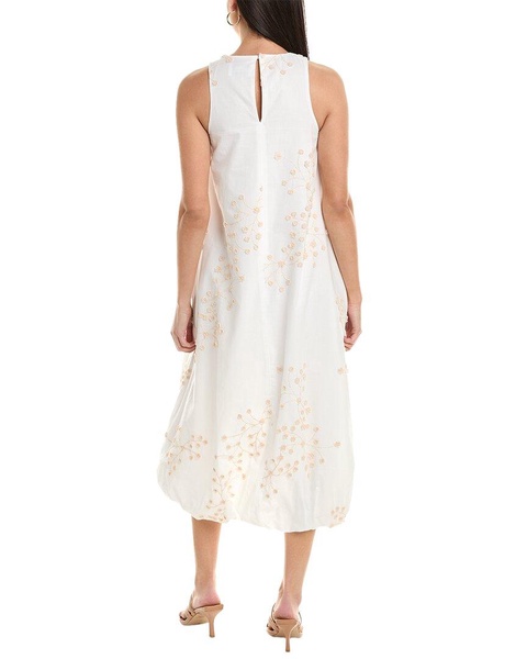 ALPHA STUDIO Embroidered Midi Dress