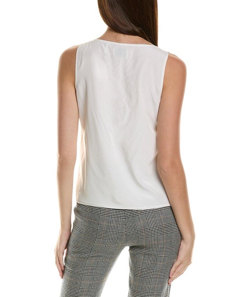 St. John Scoop Neck Silk-Blend Shell
