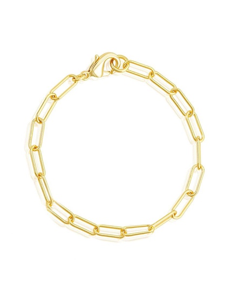 ADORNIA 14K Plated Paperclip Chain Anklet