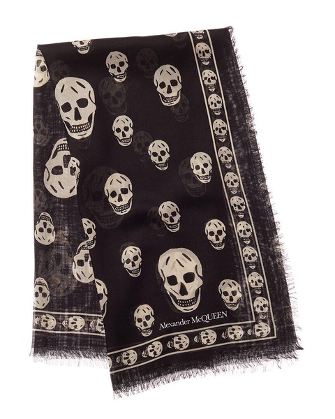 Alexander McQueen Skull Silk-Blend Scarf