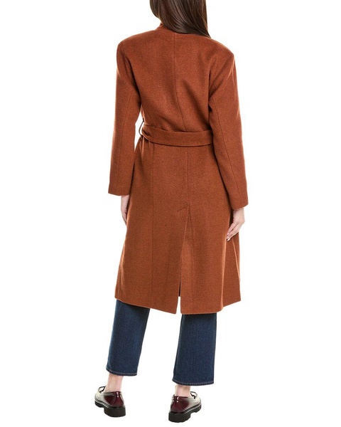 Avec Les Filles Overlap Wool-Blend Coat