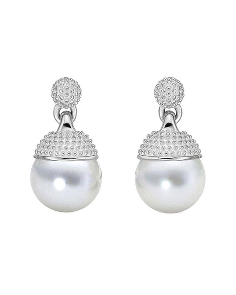 BELPEARL Silver 10mm Freshwater Pearl Earrings