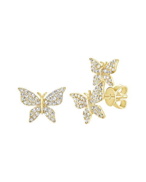 Sabrina Designs 14K 0.35 ct. tw. Diamond Butterfly Mismatched Studs