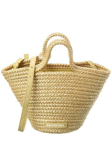 Balenciaga Ibiza Small Nylon & Leather Basket Tote
