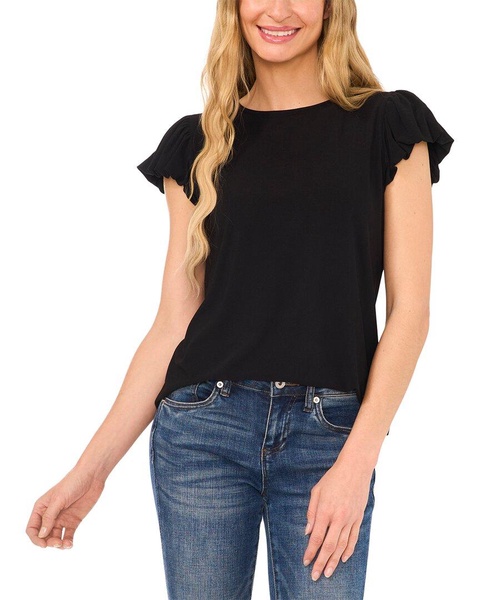 cap bubble sleeve tee with bow tie back