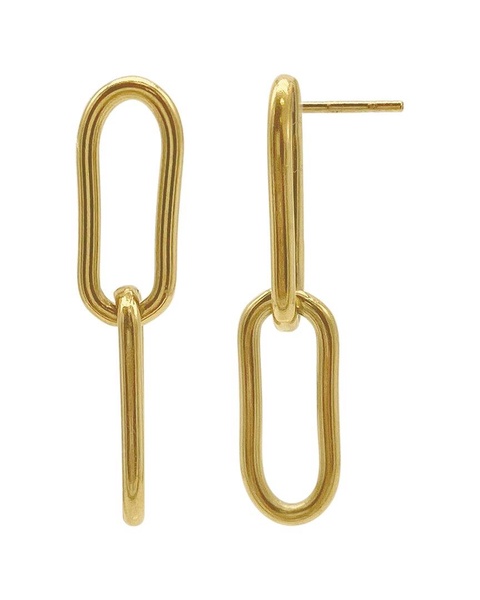ADORNIA 14K Plated Paperclip Chain Drop Earrings