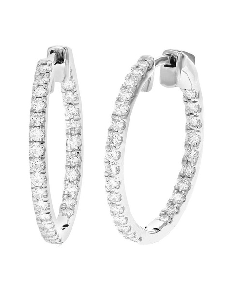Silver 1.00 ct. tw. Lab-Grown Diamond Hoops