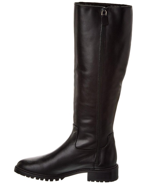 Stuart Weitzman Cozy City Zip Leather To-The-Knee Boot