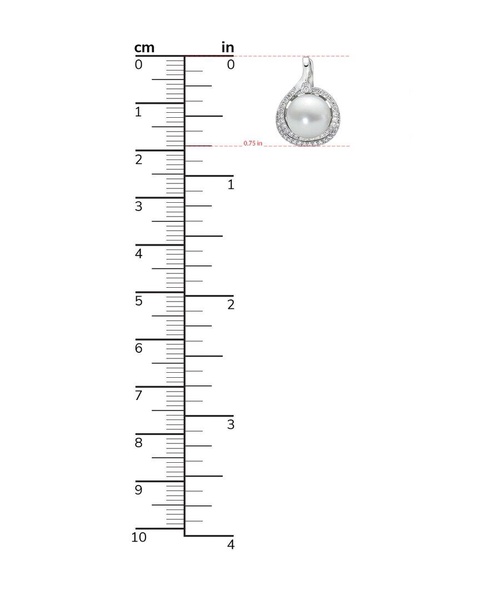 BELPEARL Silver 10mm Freshwater Pearl CZ Earrings