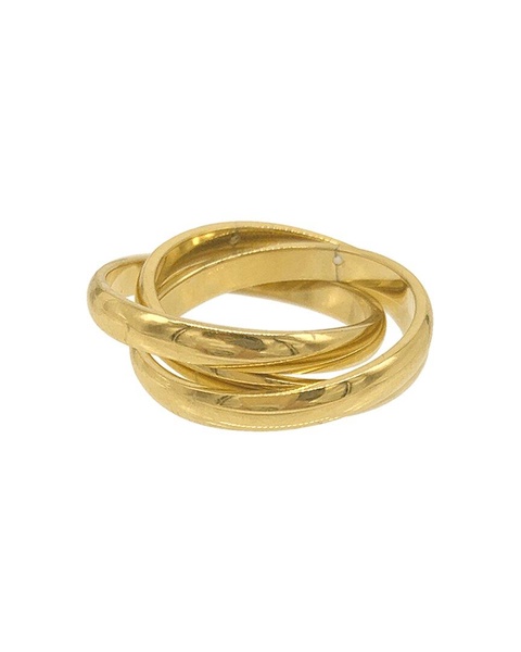 ADORNIA 14K Plated Interlocking Ring