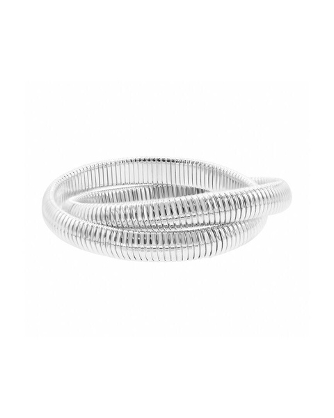 ADORNIA Silver Plated 2-Layer Omega Chain Bracelet