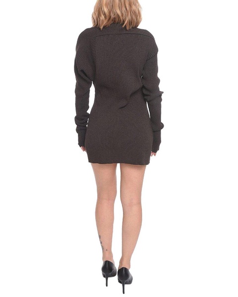 Bottega Veneta Knotted Design Weave Silk-Blend Mini Dress
