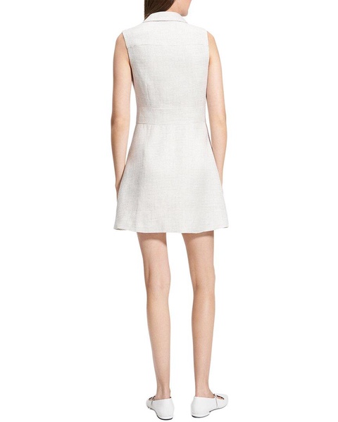 Theory Front Zip Linen-Blend Mini Dress