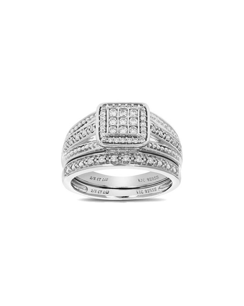 Amairah 0.80 ct. tw. Lab-Grown Diamond Silver Wedding Ring Set