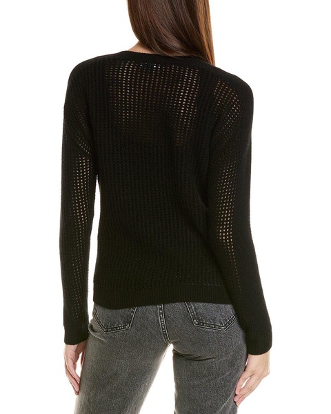 mesh crewneck cashmere sweater