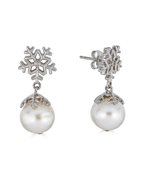BELPEARL Silver 8-7mm Freshwater Pearl Earrings