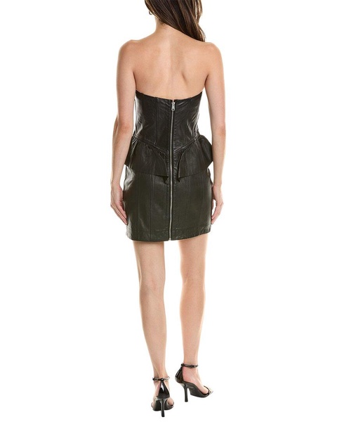 AllSaints Cassie Leather Ruffle Mini Dress
