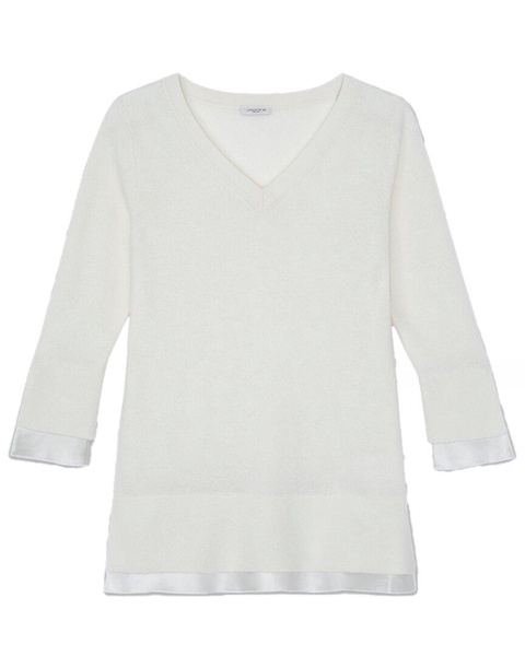 Lafayette 148 New York V-Neck Silk-Blend Sweater 