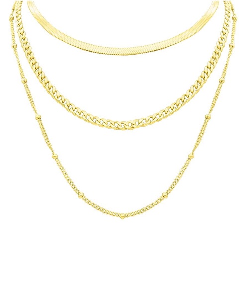 ADORNIA 14K Plated Layered Necklace