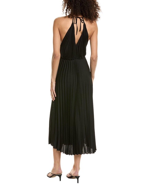 accordion pleated midi dress