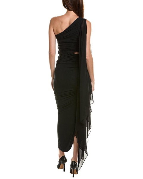 lourdes cutout silk-trim maxi dress