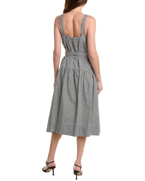 sasha linen-blend midi dress