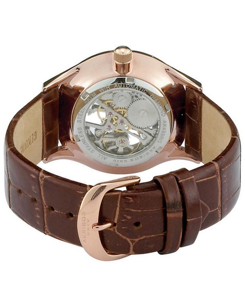 Akribos XXIV Men's Leather Diamond Watch