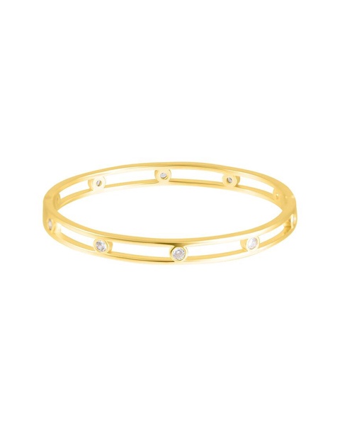 ADORNIA 14K Plated CZ Studded Bangle Bracelet