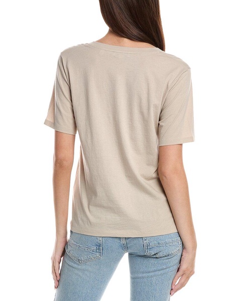 elbow-sleeve v-neck t-shirt
