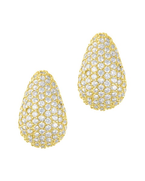 ADORNIA 14K Plated Teardrop Pave Earrings