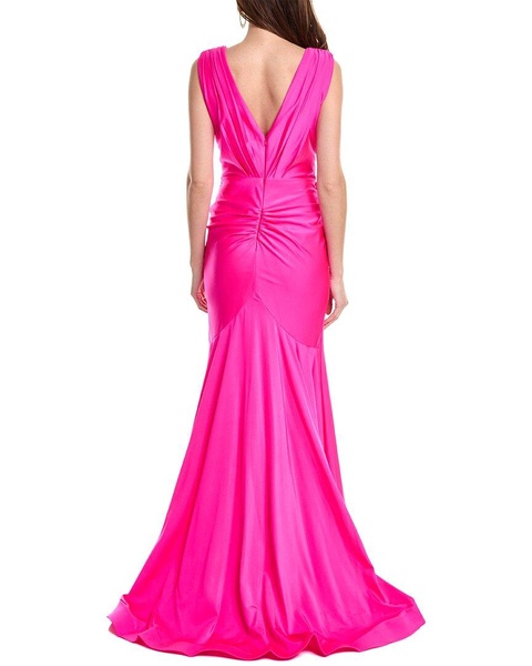 Jovani Pleated Plunging Gown