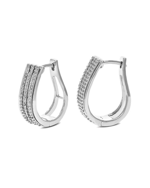 Amairah 0.75 ct. tw. Lab-Grown Diamond Silver Hoop Earrings