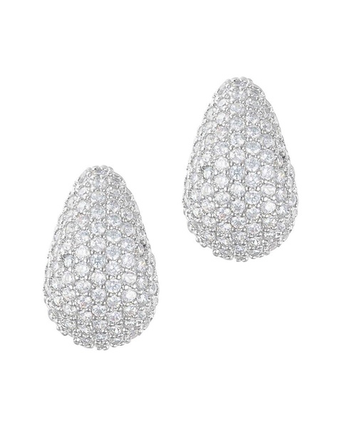 ADORNIA Silver Plated Teardrop Pave Earrings