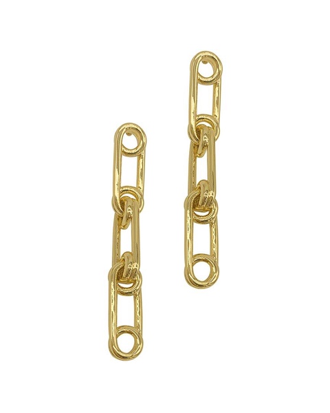 ADORNIA 14K Plated Safety Pin Drop Earrings