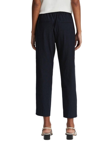 mid rise tapered pull-on linen-blend pant