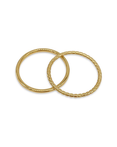 ADORNIA 14K Plated Stacking Ring Set