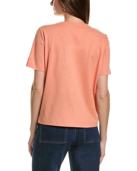 Lafayette 148 New York James V-Neck Linen-Blend T-Shirt