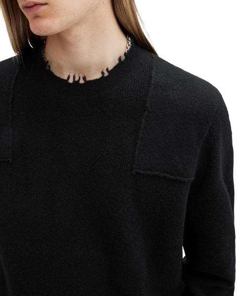 Wool-Blend Distressed Pointer Sweater