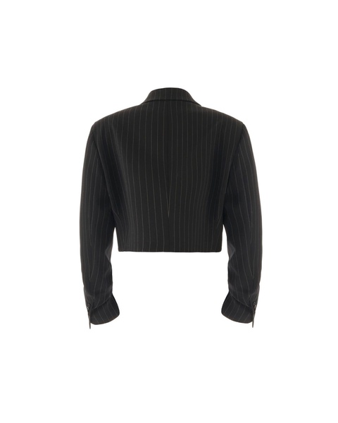 Pinstriped Cropped Blazer