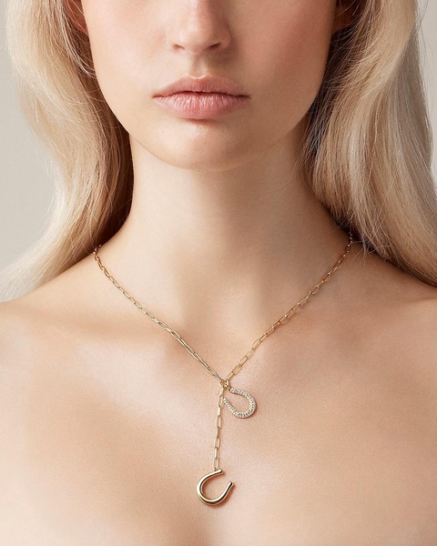 Horseshoe lariat necklace