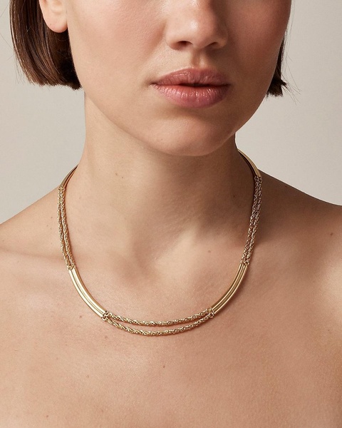 Double-chain tag necklace