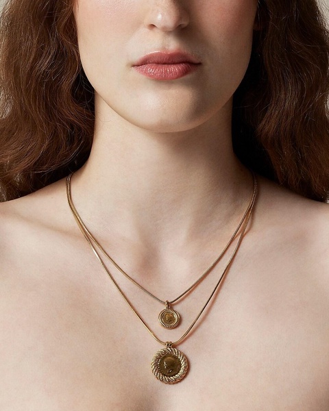 Layered coin pendant necklace