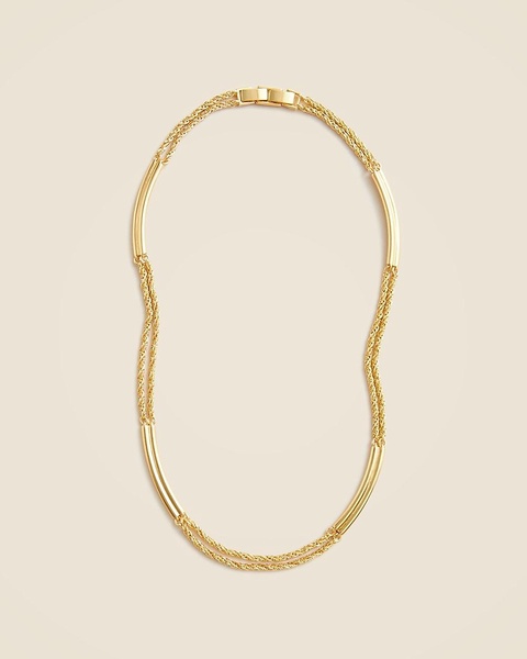 Double-chain tag necklace