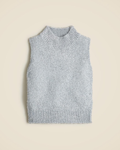 Textured metallic sweater shell