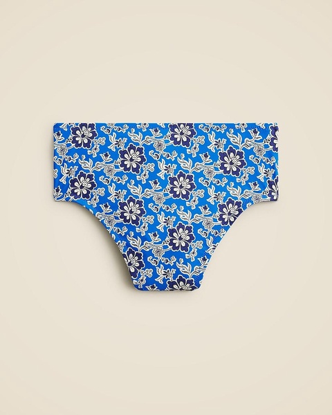 High-rise bikini bottom in cobalt floral