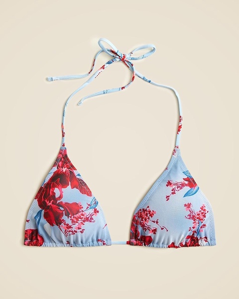 Perfect string bikini top with tulle in floral print